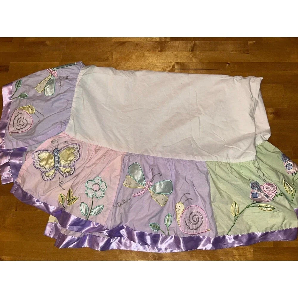 Kidsline Crib Dust-ruffle from Gossamer Wings Nursery Decor Collection preowned